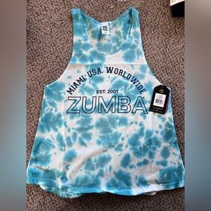 Zumba wear worldwide tie-dye tank ocean